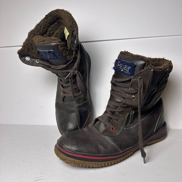 Pajar Canada Trooper Waterproof Winter Boots Brown Leather Shoes Men Sz 12 - Picture 2 of 11